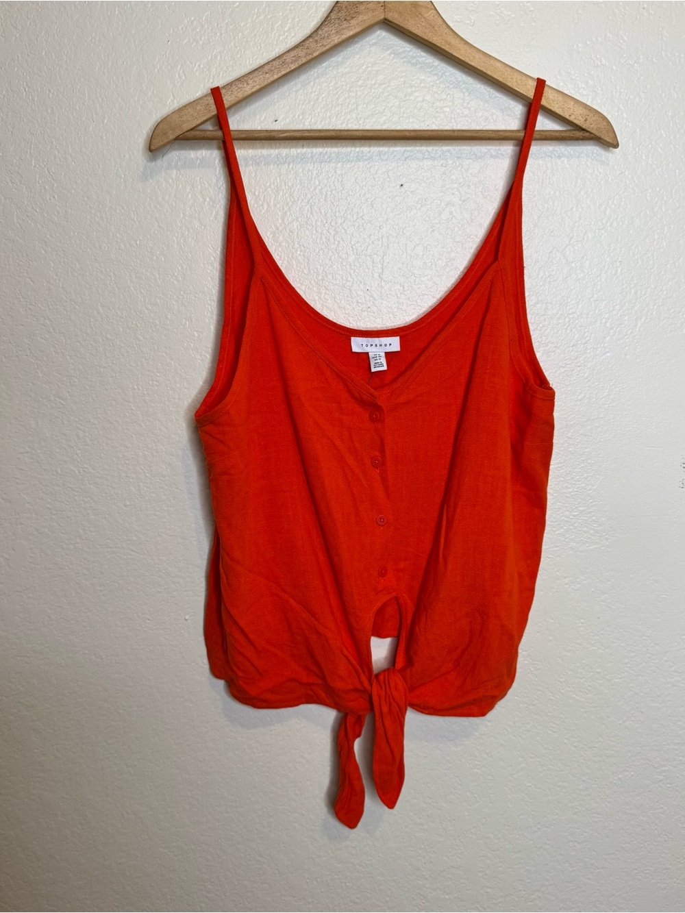 Topshop Button Front Tie Cami